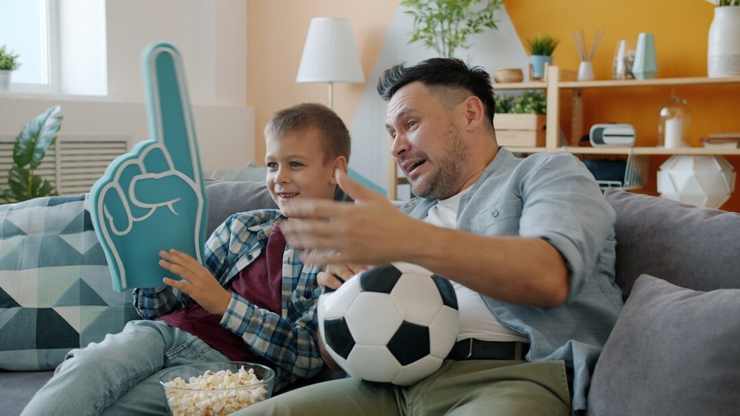 family watching tv